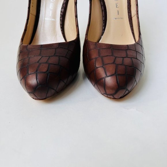 Casadei croc embossed brown pumps Size 5 - Picture 4 of 9
